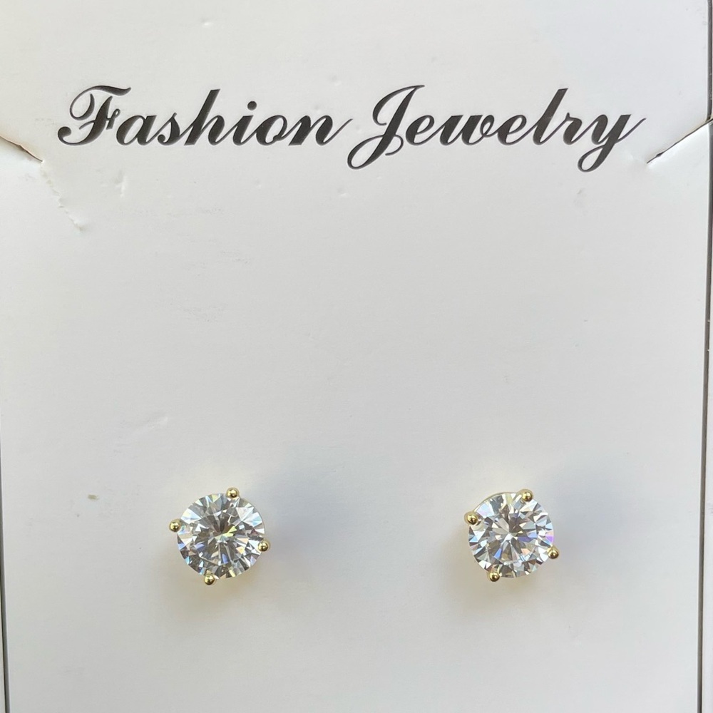 Stud Earrings Cubic Zirconia Gold by Lake + Gray